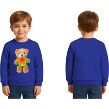 Sedirli Unisex Ayıcık Bear Baskılı Çocuk Swaetshirt 3 Iplik Şardonlu