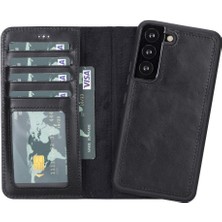 Sinerjim Samsung Galaxy S22 Uyumlu Deri Cüzdanlı Kılıf MWWN RST1 Siyah