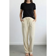 Morro Suyolu Desenli Esnek Boru Paça Pantolon