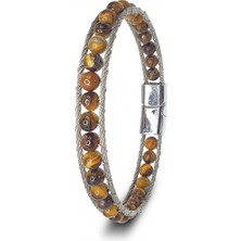 Karpınar Çelik Takı Çelik Halat ve Kaplan Gözü Doğaltaş Bileklik