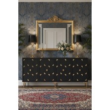 Yumedi Design KA1523AG - Rabbit Konsol ,tv Sehpası , Çok Amaçlı Dolap, Kahve Köşesi 150 cm Antrasit-Gold