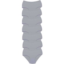 Zenvia 7 Adet Tutku Kadın Yüksek Bel Bato Kalın Lastik Külot Gri (ZNV-556)