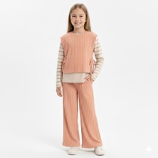 Peri Masalı Kız Çocuk Örme 2 Iplik Takım Pamuklu Uzun Kollu Baskılı Alt Üst Takım