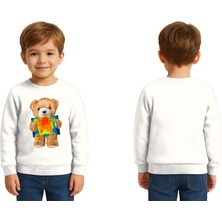 Sedirli Unisex Ayıcık Bear Baskılı Çocuk Swaetshirt 3 Iplik Şardonlu