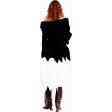 A.w.a.k.e. Mode Kadın Siyah Beyaz Panelli Midi A Kesim Etek