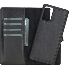 Sinerjim Samsung Galaxy Note 20 Uyumlu Deri Cüzdanlı Kılıf Rst1 Siyah