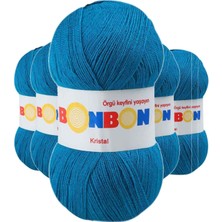 Zenvia 5 Adet Kristal El Örgü Lif Ipi Koyu Mavi 98685 (ZNV-556)