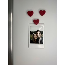 El Yapımı Kırmızı Kalp Magnet Seti – Dekoratif Buzdolabı Süsü