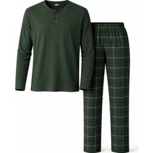 Mutlu City Erkek Interlok Rahat Kalıp Sıfır Yaka Pamuk Pijama Takımı 6787