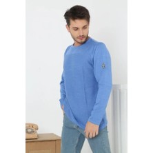 Silerra Erkek Biskilet Yaka Kolu Armalı - Mavi