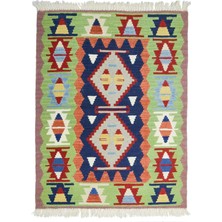 Kilim Co. Yünden El Dokuma Uşak Kök Ince Kilim 90X112 cm (11 M²)