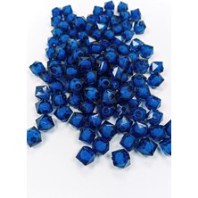 Zenvia Küp Boncuk Içten Boncuklu Bileklik Çanta Boncuğu 10 mm 50 gr Koyu Mavi - BNC453 (ZNV-556)