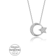 Özcömert Silver Swarovski Taşlı Gümüş Ayyıldız Bayan Kolye