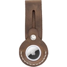 Sinerjim Apple AirTag Uyumlu Deri Anahtarlık Beta AA6 Kahve