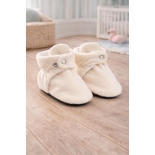 Pico Baby Organik Pamuk Astarlı, Bebek Ilk Adım Ayakkabısı, Kaydırmaz Taban, Bebek Pandufu, Ekru Patik