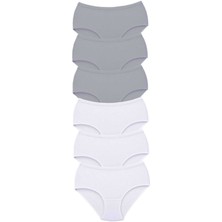 Zenvia 6 Adet Tutku Kadın Yüksek Bel Bato Kalın Lastik Külot S10 (ZNV-556)