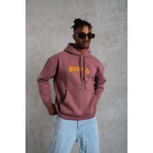 Silerra Erkek Baskılı Sweat Kapüşonlu - Gül Kurusu