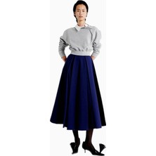 A.w.a.k.e. Mode Kadın Gri Kısa Rugby Tarzı Pamuklu Sweatshirt