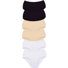 Zenvia 6 Adet Tutku Kadın Yüksek Bel Bato Kalın Lastik Külot S15 (ZNV-556)