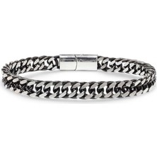 Karpınar Çelik Takı Çift Sıra Otantik Çelik Zincir Bileklik