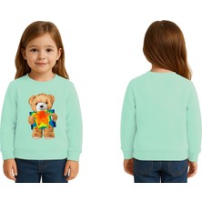 Sedirli Unisex Ayıcık Bear Baskılı Çocuk Swaetshirt 3 Iplik Şardonlu