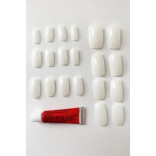 Zenvia 20 Adet Naturel Badem Takma Tırnak ve Yapıştırıcı (ZNV-556)
