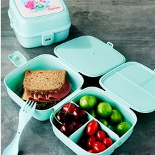 Zenvia Porky 4 Bölmeli Çatallı Beslenme Kabı - G400 (ZNV-556)