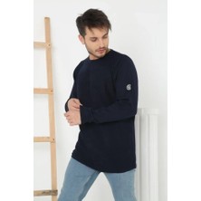 Silerra Erkek Biskilet Yaka Kolu Armalı - Lacivert