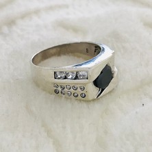 Canka Zirkon Taşlı 925 Ayar Gümüş Erkek Yüzük