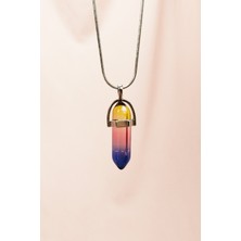 Zenvia Çakra Doğal Taşı Zincirli El Yapımı Tasarımlı Kolye Uç: 3,5 cm Zincir: 20 cm Kutulu (Znv-55