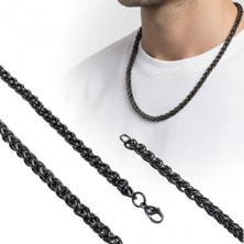 Karpınar Çelik Takı Siyah Renk Çelik Kolye 6mm