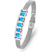 Karpınar Çelik Takı Turkuaz Taş ve Paslanmaz Çelik Bileklik