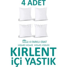 Suvay Kırlent Içi Yastık 4'lü Silikon Elyaf Dolgulu Kırlent Iç Yastığı (4 Farklı Ebat Seçenekli)