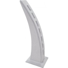Özer Kutu Dik 7 Li Yüzüklük Standı Süet Tekli Gri (24 Cm)