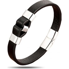 Karpınar Çelik Takı Çelik Deri Bileklik