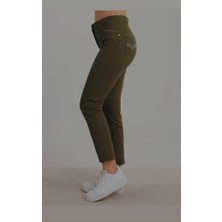 Mare Butik Yüksek Bel Esnek Kumaş Slim Fit  Pantolon 44 - Yeşil