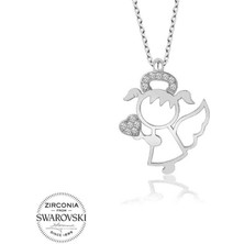 Özcömert Silver Swarovski Taşlı Gümüş Su Perisi Bayan Kolye
