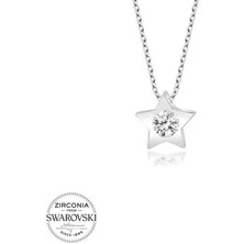 Özcömert Silver Swarovski Taşlı Gümüş Yıldız Bayan Kolye