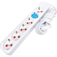 Zenvia Asel 6'lı Topraklı Grup Priz 5mt (ZNV-556)