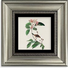 TeknoKapsül Yapraklar ve Kuş Çerçeveli Taş Tablo 20 cm