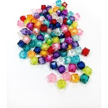 Zenvia Küp Boncuk Içten Boncuklu Bileklik Çanta Boncuğu 10 mm 50 gr Karışık Renk - BNC447 (ZNV-556)