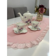 Nurgita Home Fisto Fırfırlı Vintage Duck Keten Runner & Dekoratif Örtü&sehpa Örtüsü