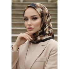 İmaj Butik Kahverengi İpekhan Soft Dijital Pamuklu Eşarp