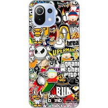 Manitoba Xiaomi Mi 11 Lite Uyumlu Baskılı Yumuşak Silikon Şeffaf Telefon Kılıfı