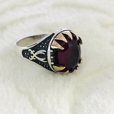 Canka Ruby (Yakut) Taşlı  925 Ayar Gümüş Erkek Yüzük
