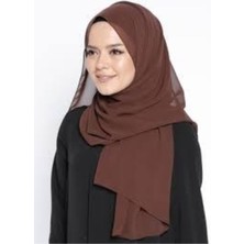 Sedef Şifon Şal,koyu KAHVERENGI,70X200