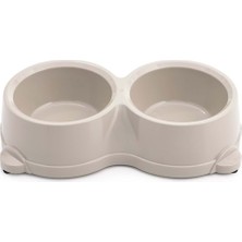 Pet Mamacı Pet Work Gemon Duo Mama Kabı 300 ml +300 ml Bej