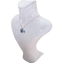 Özer Kutu Kuğu Kolye & Gerdanlık Sergileme Mankeni Gri Süet 23 cm 1.boy