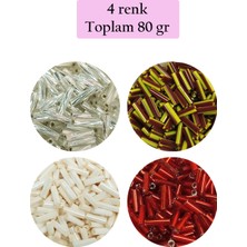 Zenvia Uzun Boru Kesme Boncuk Çap 2mm Uzunluk 10 mm - 4 Renk - Toplam 80 Gram - BNC434 (ZNV-556)