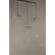 GN Gen Aydınlatma Görkemli Beyaz Oluklu Akrilik Tasarım 3'lü Sıralı Serisi 3 Renk Modern Avize